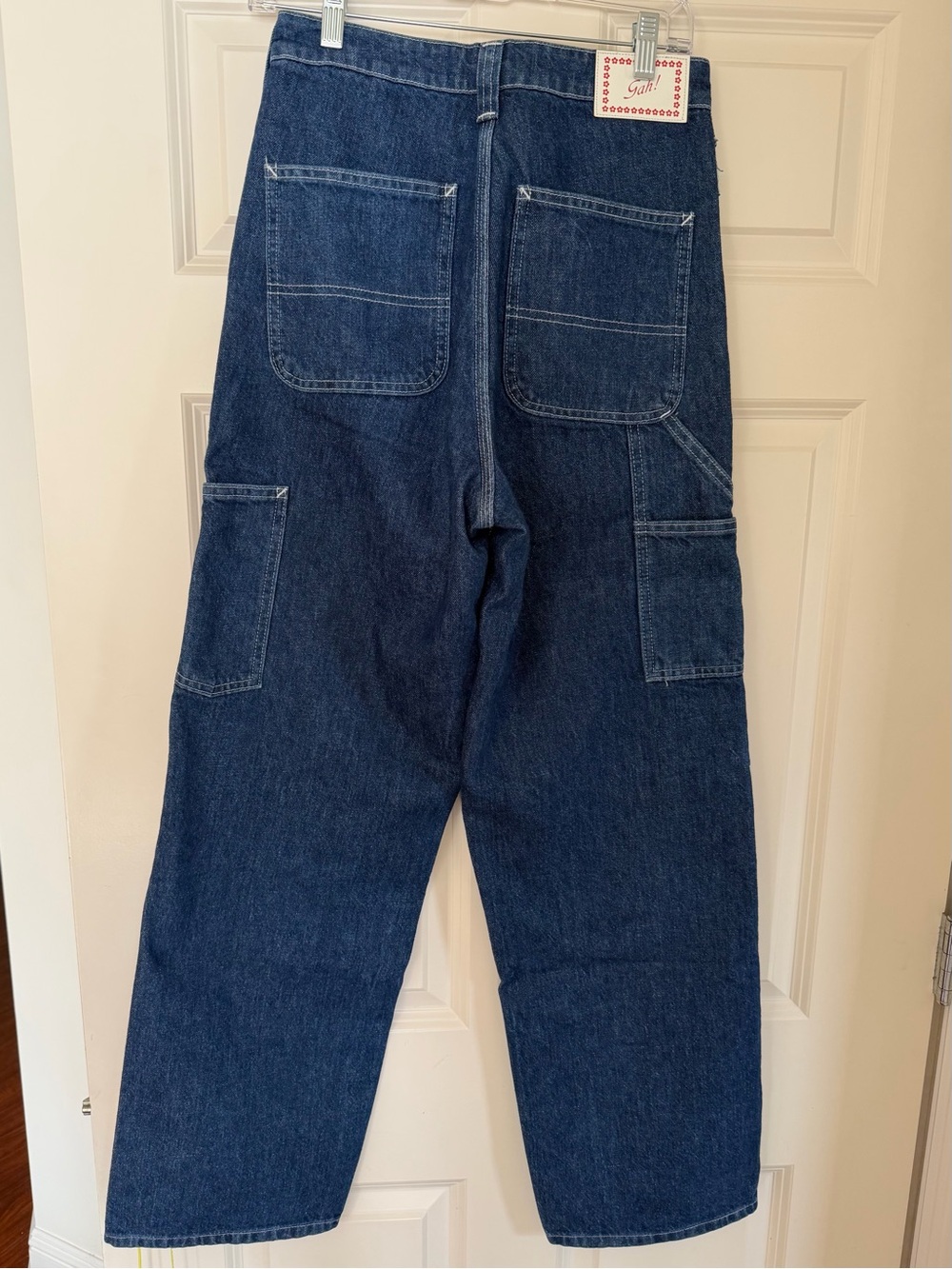 Lisa Says Gah Dark Blue Wide-Leg Utility Jeans - Picture 6 of 7